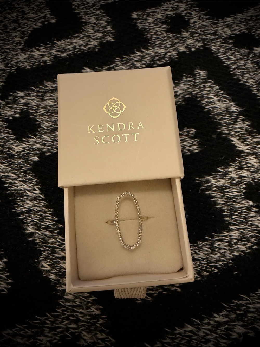 Dani 14k Yellow Gold Open Ring in White Diamond
